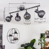 Stavik Plafondlamp Zwart, Zilver, 4-lichts
