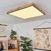 Salmi Plafondpaneel LED houtlook, Zwart, Wit, 1-licht