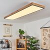 Salmi Plafondpaneel LED houtlook, Zwart, Wit, 1-licht, Afstandsbediening