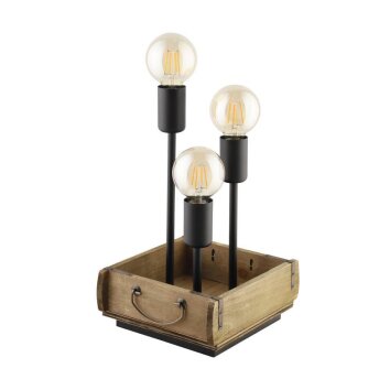 Eglo-Leuchten WOOTTON Tafellamp Bruin, Zwart, 3-lichts
