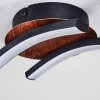 Odda Plafondlamp LED houtlook, Zwart, 2-lichts