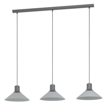 Eglo-Leuchten ABREOSA Hanglamp Grijs, Zwart, 3-lichts