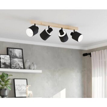 Eglo-Leuchten BATALLAS Plafondlamp Bruin, Zwart, 4-lichts