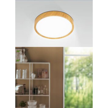 Eglo-Leuchten MUSURITA Plafondlamp LED houtlook, 1-licht
