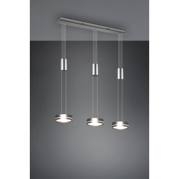 Trio-Leuchten Franklin Hanglamp LED Nikkel mat, 3-lichts