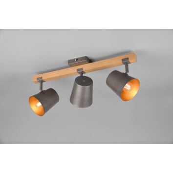 Trio-Leuchten Bell Plafondlamp Donkerbruin, Nikkel mat, 3-lichts