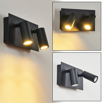 Saeter Buiten muurverlichting LED Zwart, 2-lichts