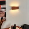 Mosambik Muurlamp LED Bruin, Hout donker, Nikkel mat, 1-licht