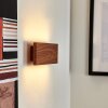 Mosambik Muurlamp LED Bruin, Hout donker, Nikkel mat, 1-licht