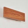 Mosambik Muurlamp LED Bruin, Hout donker, Nikkel mat, 1-licht