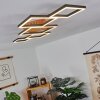 Zocca Plafondlamp LED Bruin, Hout donker, 1-licht