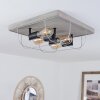 Hodne Plafondlamp Grijs, Natuurlijke kleuren, Zwart, 4-lichts