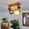 Racolo Plafondlamp Hout donker, 2-lichts