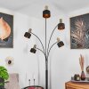Pretoria Staande lamp Oud messing, Zwart, 5-lichts