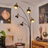 Pretoria Staande lamp Oud messing, Zwart, 5-lichts