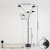 Siamado Staande lamp Zwart, 5-lichts