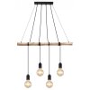 Globo AUSTON Hanger Hout licht, Zwart, 4-lichts
