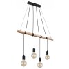 Globo AUSTON Hanger Hout licht, Zwart, 4-lichts