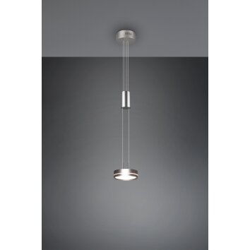 Trio-Leuchten Franklin Hanglamp LED Nikkel mat, 1-licht