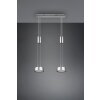 Trio-Leuchten Franklin Hanglamp LED Nikkel mat, 2-lichts