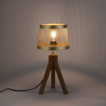 Leuchten-Direkt FREDERIK Tafellamp Hout donker, 1-licht