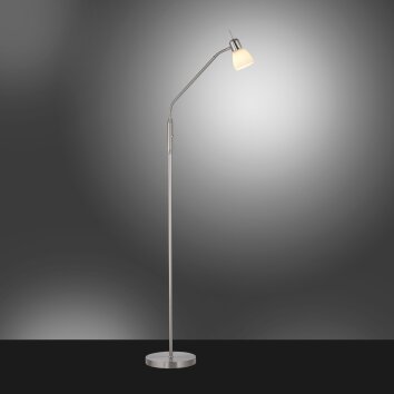 Leuchten-Direkt KARO Staande lamp Staal geborsteld, 1-licht
