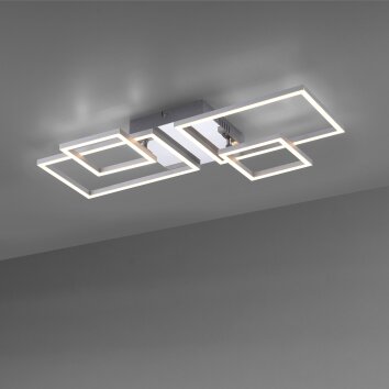 Leuchten-Direkt IVEN Plafondlamp LED Staal geborsteld, 2-lichts
