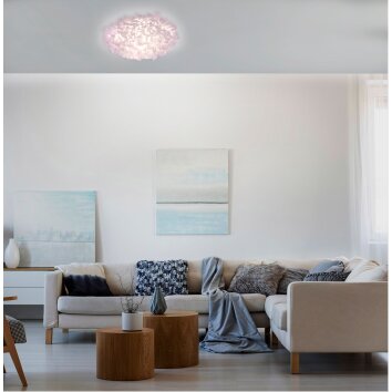 Leuchten-Direkt LOLAsmart-NAOMI Plafondlamp LED Wit, 1-licht, Afstandsbediening, Kleurwisselaar