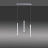 Leuchten-Direkt BRUNO Hanglamp LED Aluminium, 3-lichts