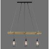 Leuchten-Direkt SPRING Hanglamp Natuurlijke kleuren, Zwart, 3-lichts