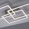 Leuchten-Direkt LOLAsmart-MAXI Plafondlamp LED Staal geborsteld, 3-lichts, Afstandsbediening, Kleurwisselaar