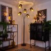 Tallaboa Staande lamp Zwart, 5-lichts, Stoffen kap