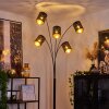 Tallaboa Staande lamp Zwart, 5-lichts, Stoffen kap