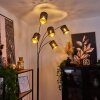 Tallaboa Staande lamp Zwart, 5-lichts, Stoffen kap