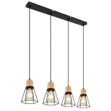 Globo HELENE Hanglamp Zwart, 4-lichts