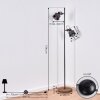 Pehefito Staande lamp Grijs, Hout donker, Zwart, 2-lichts
