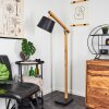 Tatodere Staande lamp Hout donker, Zwart, 1-licht