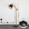 Tatodere Staande lamp Hout donker, Zwart, 1-licht