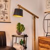 Tatodere Staande lamp Hout donker, Zwart, 1-licht