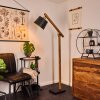 Tatodere Staande lamp Hout donker, Zwart, 1-licht