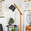 Tatodere Staande lamp Hout donker, Zwart, 1-licht