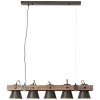 Brilliant-Leuchten Decca Hanglamp Hout donker, Zwart, 5-lichts