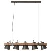 Brilliant-Leuchten Decca Hanglamp Hout donker, Zwart, 5-lichts