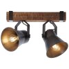Brilliant-Leuchten Decca Plafondlamp Hout donker, Zwart, 2-lichts
