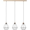 Brilliant-Leuchten Drewno Hanglamp Hout licht, Zwart, 3-lichts