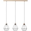 Brilliant-Leuchten Drewno Hanglamp Hout licht, Zwart, 3-lichts