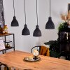 Malabe Hanger Hout donker, Zwart, 4-lichts