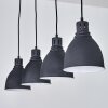 Malabe Hanger Hout donker, Zwart, 4-lichts