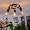 Maidford Plafondlamp Hout donker, Zwart, 3-lichts