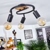 Maidford Plafondlamp Hout donker, Zwart, 3-lichts